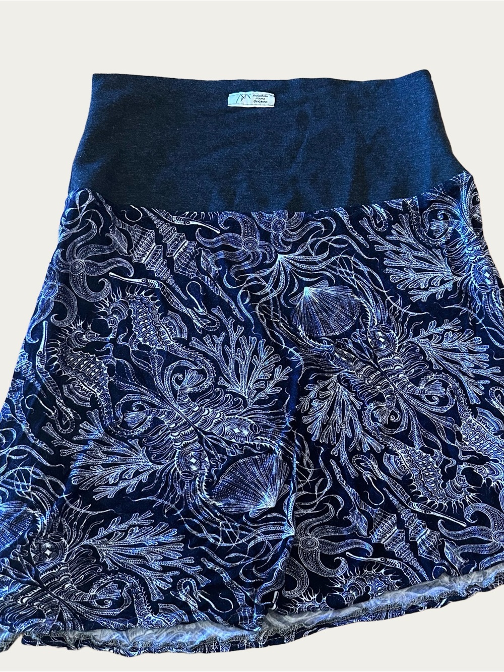 Mountain Mama Originals Dark Grey / White Sealife Patterned Skirt Large